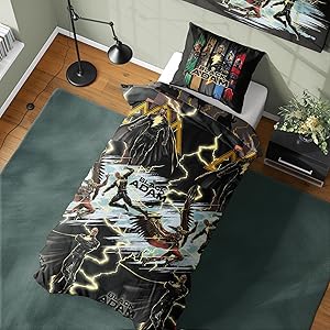 DC Justice Reversible Duvet Set - Black Adam Design - Single