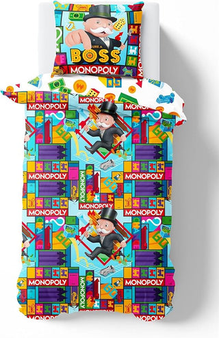 Monopoly Reversible Duvet Set - Like a Boss Design - Single