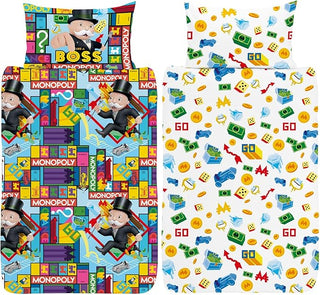 Monopoly Reversible Duvet Set - Like a Boss Design - Single