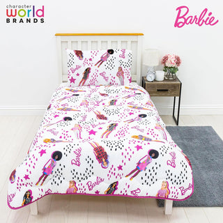 Barbie Reversible Coverless Duvet Set - Stars Design - Single