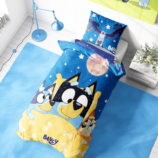 Bluey Reversible Duvet Set - Under the Stars Design - Junior