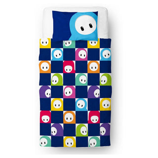 Fall Guys Reversible Duvet Set - Grid Design - Single