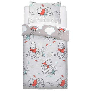 Disney Reversible Duvet Set - Winnie The Pooh Whimsy Cloud Design - Single