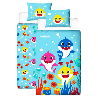 Baby Shark Reversible Duvet Set - Rainbow Design - Single