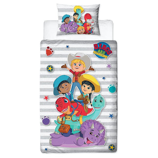Dino Ranch Reversible Duvet Set - Sticker Design - Single
