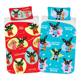 Bing Bunny Reversible Duvet Set - Hoppity Voosh Design - Cot Junior and Single