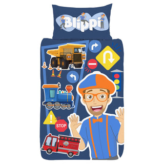Blippi Reversible Duvet Set - Tractor Design - Single and Junior