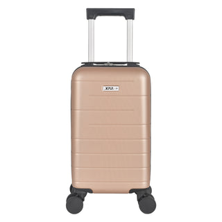 XPLR Underseat Champagne ABS Cabin Suitcase – Lightweight 2KG Removable-Wheel Luggage with 3-Step Telescopic Handle, Lockable Zippers & Fully Lined Interior – Compact Carry-On for Airlines