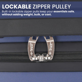 XPLR Underseat Blue ABS Cabin Suitcase – Lightweight 2KG Removable-Wheel Luggage with 3-Step Telescopic Handle, Lockable Zippers & Fully Lined Interior – Compact Carry-On for Airlines