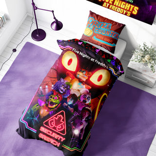 FNAF (Five Nights At Freddy's) Reversible Duvet Set - Security Breach Design - Single
