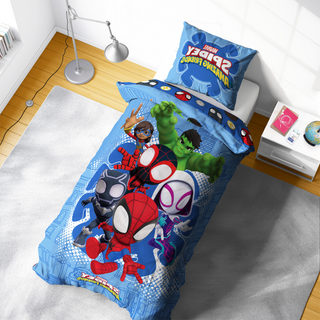 Disney Spiderman Reversible Duvet Set - Spidey and His Amazing Friends Design - Single
