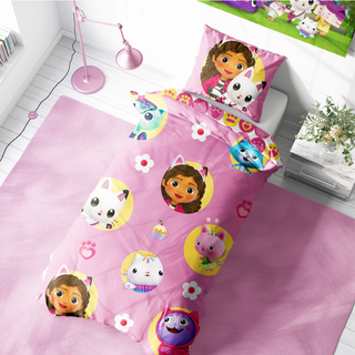 Gabby’s Dollhouse Reversible Duvet Set - Gabby and Friends Design - Single and Junior