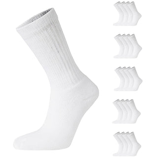 Mens 20 Pack Cotton Rich Sport And Work Socks - White