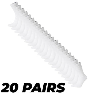 Mens 20 Pack Cotton Rich Sport And Work Socks - White