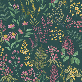 Holden Decor Floral Sprig Teal/Pink Wallpaper 13660 – Delicate Floral Design – 10m Roll