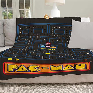 Pacman Fleece Blanket - Pacman Maze Design - 100% Polyester - 100 x 150cm