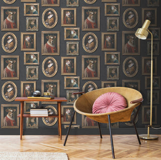 Muriva Regal Animals Black Wallpaper 102575 – Striking Animal Design – 10m Roll