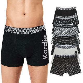 Keanu Mens 6 Pack Performance Boxer Trunks - Athletic Underwear Design - Cotton Blend