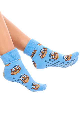 Ladies 4 Pack Super Soft Bed Socks, Fleece Lined Brushed Thermal - Animal Print