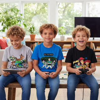Disney Pixar Toy Story 5 Boys T-Shirts 3 Pack - Official Licensed Kids T-Shirts - Buzz Lightyear Woody Jessie - Ages 18 Months - 10 Years - Grey Blue Black - image 3