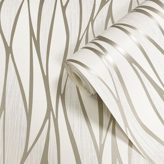 Muriva Hudson Wave Cream Wallpaper 220311 10m Roll Textured Modern Feature Wall