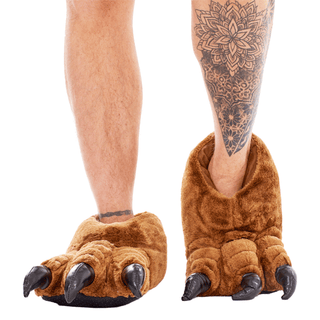 Ex Store Mens Slippers - 3D Plush Monster Claw Design - Boot Slipper