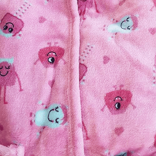 Ex Store Kids Fleece Dressing Gown - Pink Monster Design