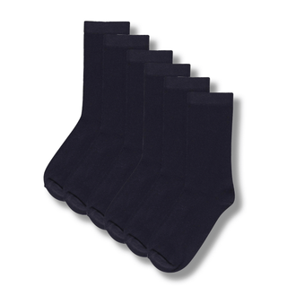 Kids 12 Pack Ankle Cotton Rich Plain School Socks - Navy