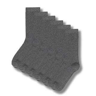 Kids 12 Pack Ankle Cotton Rich Plain School Socks - Grey