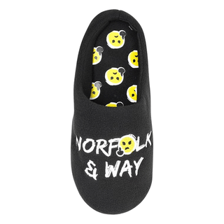 Norfolk & Way Mens Slippers - Novelty Black Design - Slip On Mule