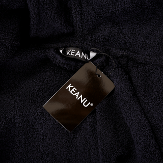 Keanu Mens Bath Robe - Black Design - 100% Cotton - Sizes M/L