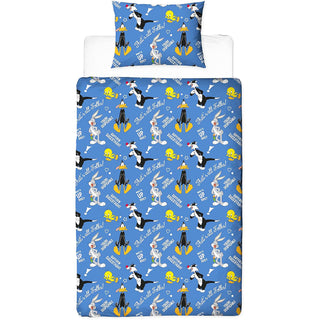 Looney Tunes Reversible Duvet Set - Thats's All Folks Design - Single and Double