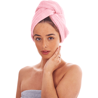 Keanu 3 Pack Hair Turban Towel - 100% Cotton - 64 x 23cm -Berry, Lilac, Pink Design