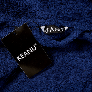 Keanu Mens Bath Robe - Navy Design - 100% Cotton - Sizes M/L