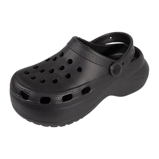 Keanu Ladies Platform Clogs - Black