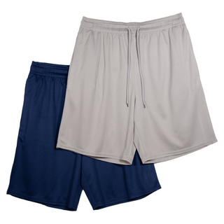 Keanu Mens 2 Pack Mesh Shorts - Navy and Grey Design