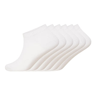 Ladies 6 Pack Bamboo Trainer Ankle Socks, Breathable Low Cut Ankle Trainer Sock - White