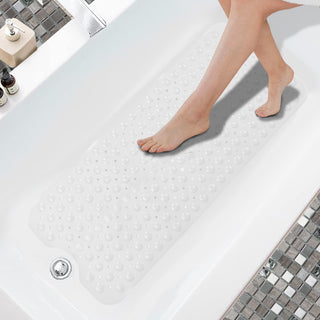 K Collection Premium Non Slip Shower Mat – Anti Mould & Mildew, 200 Suction Cups – Extra Long 100x40cm Rubber PVC Bath Mat – Machine Washable – Clear