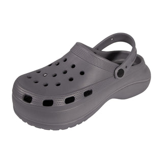Keanu Ladies Platform Clogs - Grey