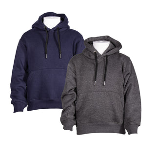 Keanu Mens 2 Pack Hoodie - Fleece Lining - Navy and Charcoal Design