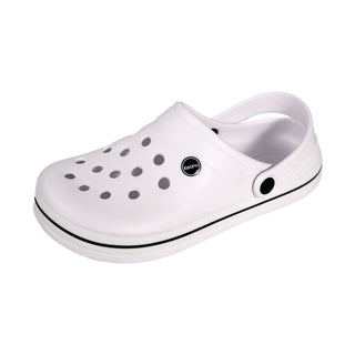Keanu Unisex Contrast Band Clogs - White
