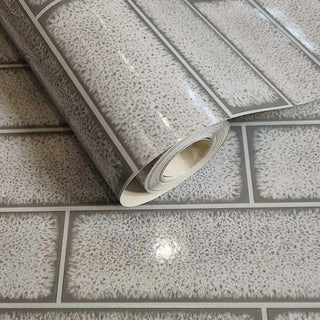 Holden Decor Celadon Gloss Tile Grey Wallpaper 89387 – Modern Tile Effect Design – 10m Roll