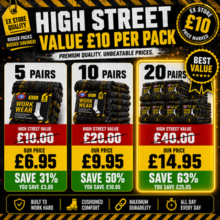The Ultimate Work Sock Bundle – Reinforced, Cushioned, Unbeatable Value