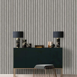 Holden Decor Wood Slat Grey Wallpaper 13133 – Modern Wood Panel Effect – 10m Roll