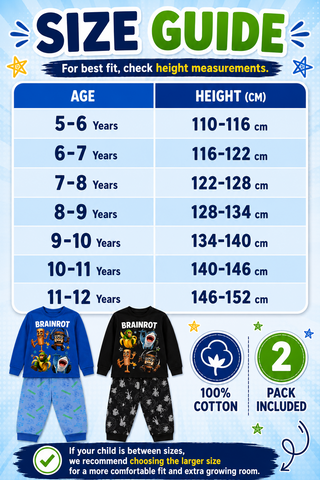 Gamer Brainrot Pyjamas Pack of 2 Long Sleeve Sets | Italian  - Image 8