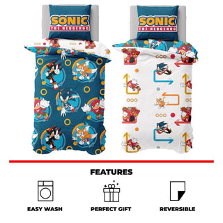 Sonic Reversible Duvet Set - Rings Design - Single and Double