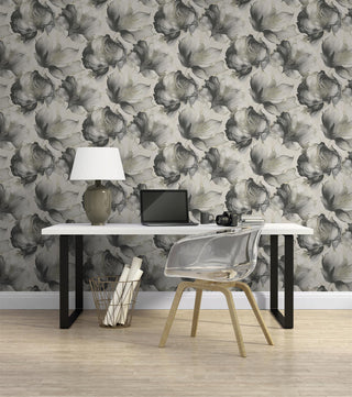 Muriva Elysian Floral Black & Gold Wallpaper 212502 Luxury Elegant Feature Wall