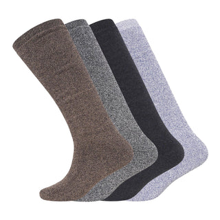 Men's 4 Pack Wellington Boot Socks in Blue, Black, Grey and Brown