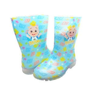 Cocomelon Kids Wellie Boots - Playtime All Over Print Design - Kids Size 5 to 10