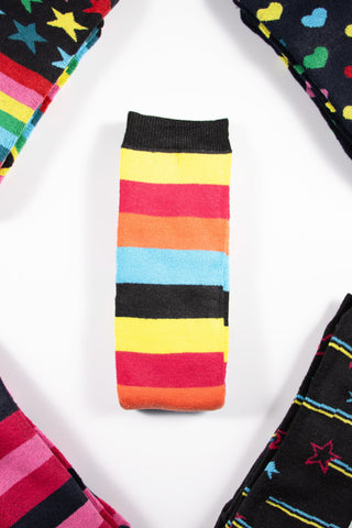 Ladies 5 Pack Wellington Boot Socks, Thermal - Hearts, Stars and Stripe Patterns
